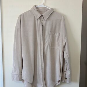 Elegant Cream Button Down Shirt for Women